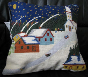 Kids Sleigh at Night - Pillow Cover