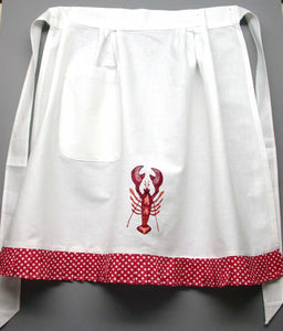 Embroidered Lobster Waist Apron
