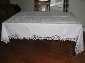 Luxurious Lace Tablecloth (70" x 90") includes 8 napkins