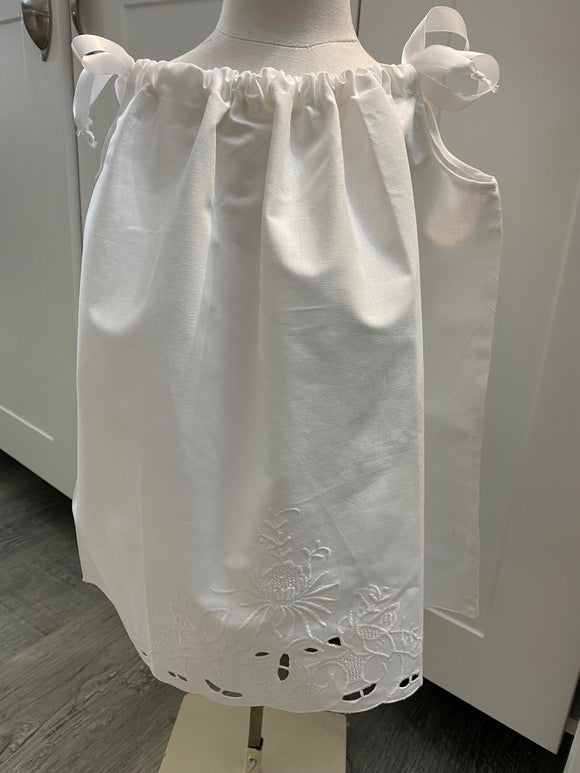 Spring Dress - White - Flower Garden Embroider