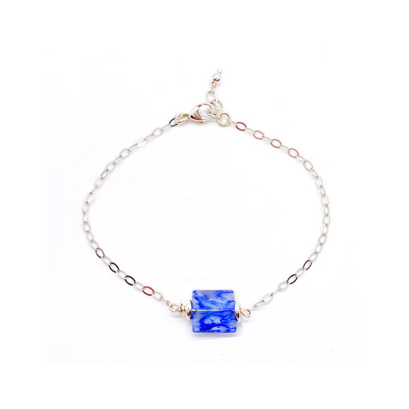 Little Gemmies Sterling Silver Filled Bracelet - Blueberry Quartz