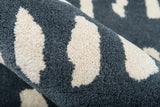 Delmar Abstract Handmade Tufted Wool Dark Blue/Ivory Area Rug, 8'x10'