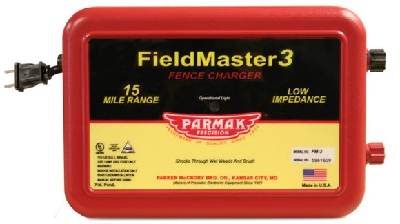 Parmak Field Master 3 Electric Fence Charger Model FM-3 110-120 volt – AC Operated – 15 Miles