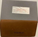 Veronica Genuine Leather Key Chain Trifold Wallet Brown