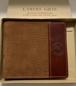 L'Ours Gris - Men's Brown Genuine Leather Wallet
