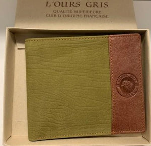 L'Ours Gris - Men's Green Genuine Leather Wallet