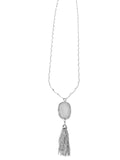 Long Sterling Druzy Necklace