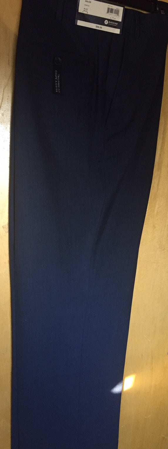 Haggar Tailored Fit Dress Pants - Blue (44 x 30)