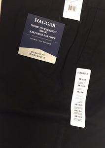 Haggar Work to Weekend Straight Fit Khakis- Black (40 x 30)