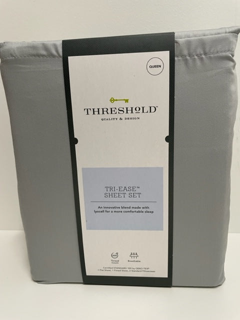 Light Grey - Tri-Ease Sheet Set - Threshold™ - Queen Only