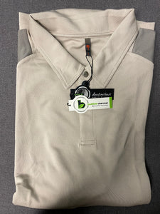 Bamboo Charcoal David Michael Golf Shirt, Tan/Grey - Mens XL