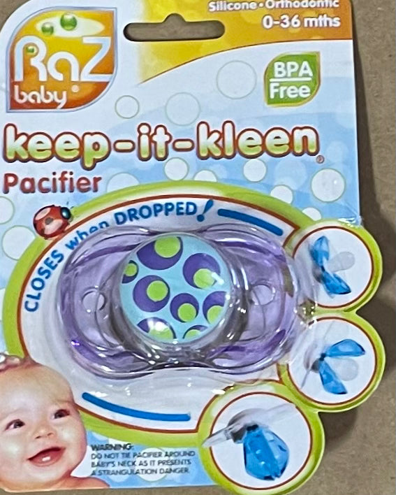 Raz Baby Keep-It-Kleen Pacifier - Purple/Blue