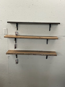 Live Edge Solid Oak Wall Shelf