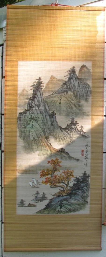 Hand-painted Super Fine Bamboo Art Scroll – 001