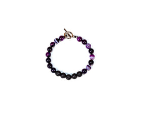 Wax Rope w/ Purple Agate & Lava Beads (All About Gems)