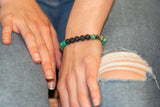 Wax Rope w/ Green Jasper & Lava Beads (All About Gems)