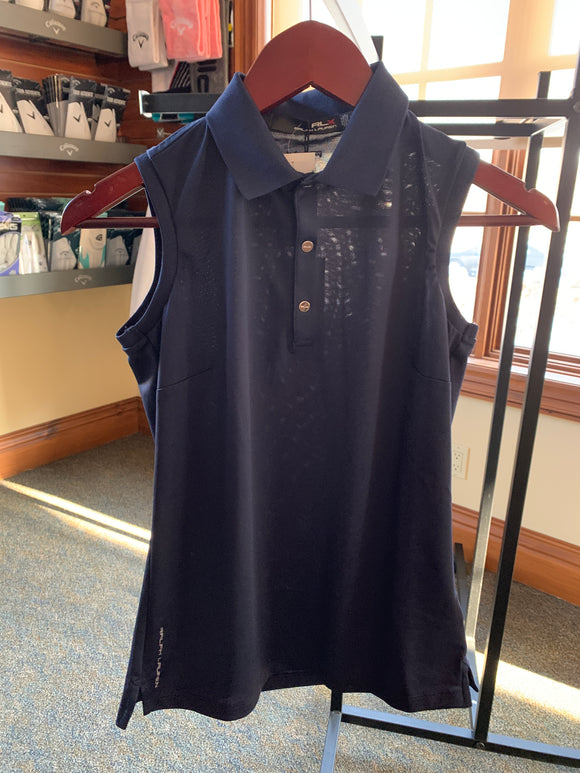 Ralph Lauren Ladies Sleeveless Golf Shirt - Navy (Small)