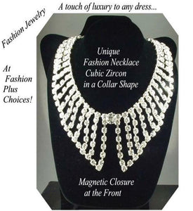 Fashion Zircon Necklace with Front Magnetic closure 17" Touch of Lux
