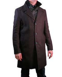 Burgundy Coat, Mid Thigh - Mens Size 48R