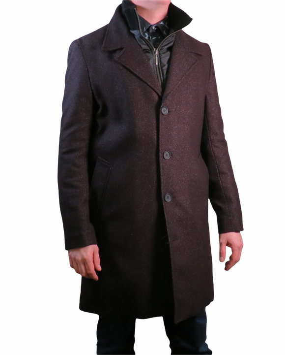 Burgundy Coat, Mid Thigh - Mens Size 40R