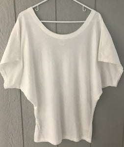 Women's Batwing Sleeve Tee (White) - Size Small