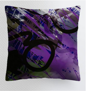 HOME DECOR - CUSHIONS Art by ZANA Designer Label Square Pillow in Textured Canvas Fabric