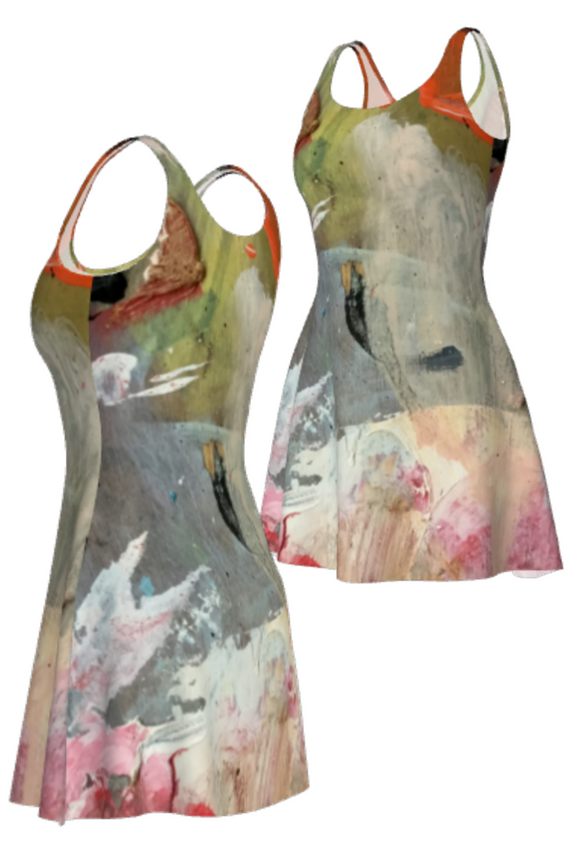 FLARE DRESS Pinnacle Abstract Wearable Art - Women's Small