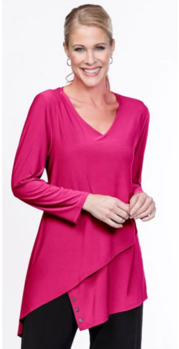 Asymmetric Bright Pink Tunic by Red Coral - Women's Small