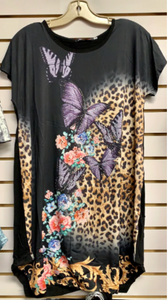 Butterfly Leopard Print Blind Tunic A21456 - Women's S/M