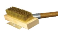 30" Heavy Duty Oven and Grill Brush- Horizontal Scraper- Brass Bristles (6 Pack)