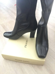 Ladies Franco Sarto Black Faux Leather Boots -Size 8