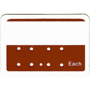 Price Tag "Each" 8 Holes Red