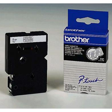 Brother PTouch Tape TC195 9mm White on Clear