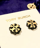 Tory Burch Logo Lower Resin Stud Earrings