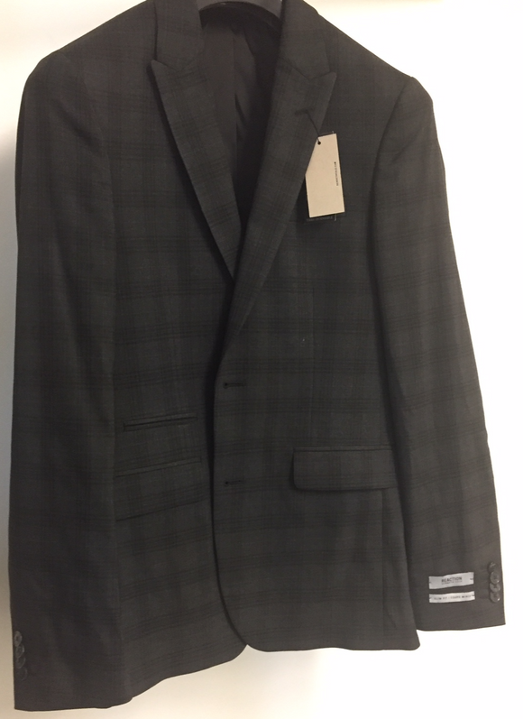 Kenneth Cole Reaction Grey Checkered Jacket (42R / 42R)