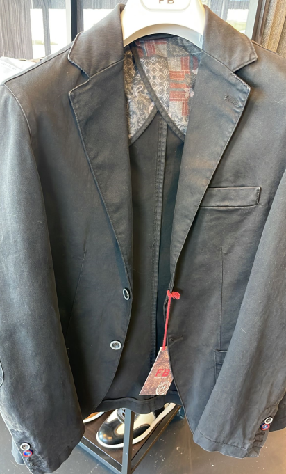 Black Sport Jacket (Denim-Type Material) - Size 48 Euro / 38 US