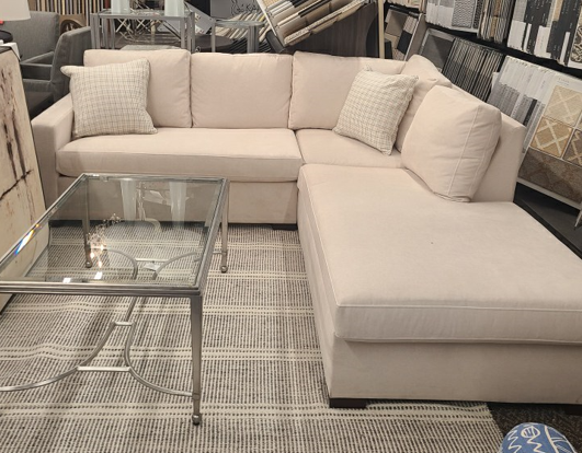 Cream Sectional Couch With Open End