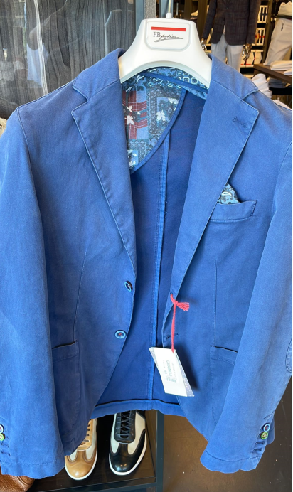 Light Blue Sport Jacket (Denim-Type Material) - Size 48 Euro / 38 US