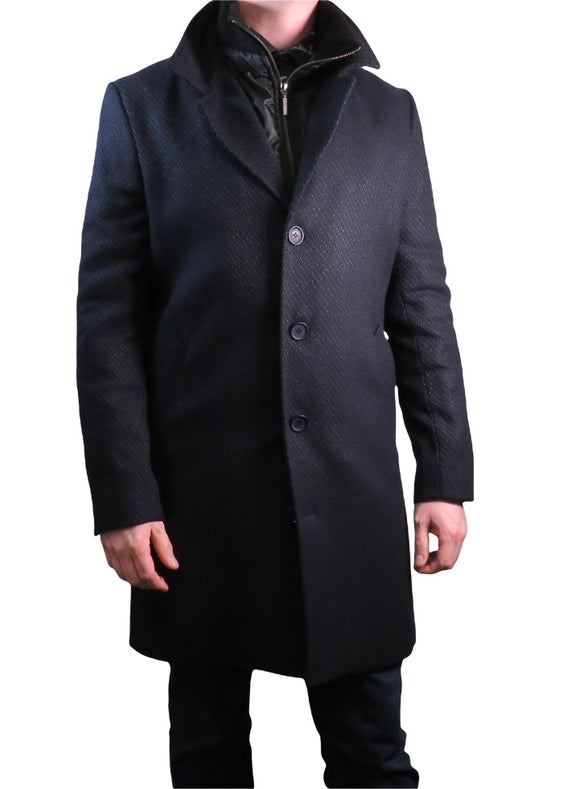 Navy Coat, Mid Thigh - Mens Size 40R