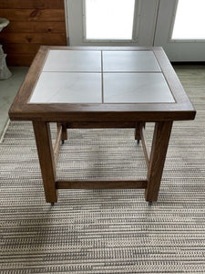 Solid Oak Tiled Patio Table (larger tiles)