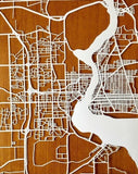 Handcut Paper Art Niagara Falls Map 5x7