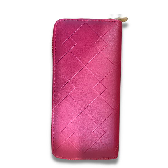 Champs Red Leather Wallet With Pattern