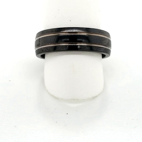 Edward Mirell Ring - 7mm wide black titanium band (Size 10)