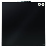 Quartet Magnetic Glass Dry-Erase Board, Frameless, 17" x 17", Black