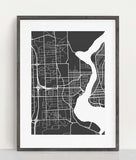 Handcut Paper Art Niagara Falls Map 8x10